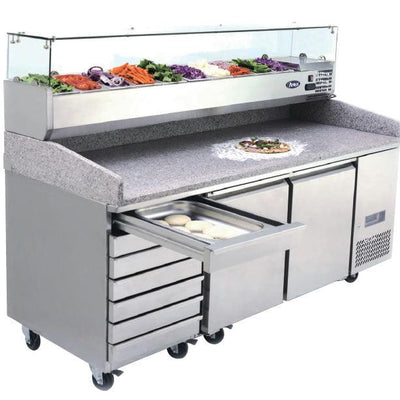 Atosa EPF3480 I 2 Door Pizza Prep Station I Pizza Preparation Fridge