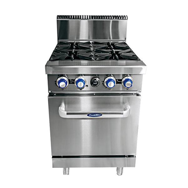 4 Burner Oven Range, Cookrite ATO-4B-F-LPG, LPG Gas, Static Oven, 610mm Wide