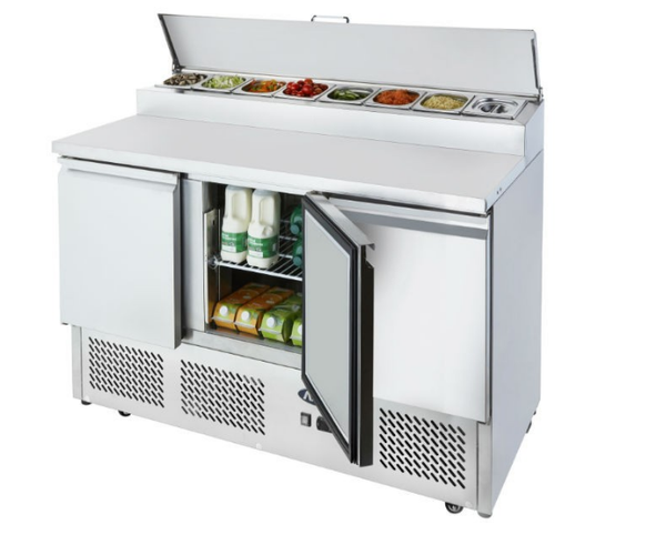 Food Prep Fridge., Atosa, ESL3853, 3 Door, Sliding Lid