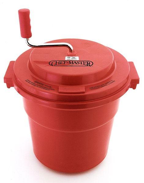 Stainless Steel Salad Spinner, Chef Master 19L, Salad Mixer with Brake