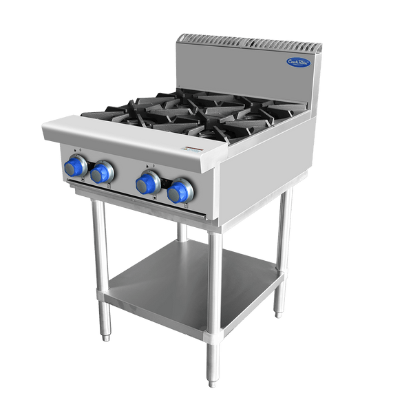 4 Burner Cooktop, Cookrite,  AT80G4B-F-LPG, with Stand, Gas, 600mm Wide
