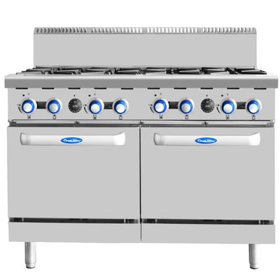 Cookrite AT80G8B-O-LPG I 8 Burner Gas Stove I LPG Gas I 1200mm Wide I Oven Range