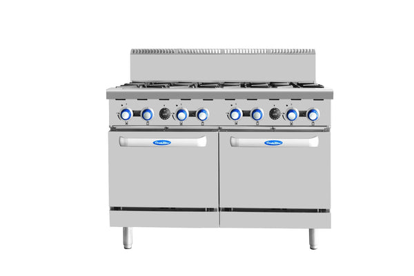 Oven Range, Cookrite AT80G8B-O-LPG, 8 Burner, Gas Stove, LPG Gas,1200mm