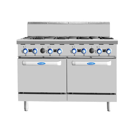 Cookrite AT80G8B-O-NG I 8 Burner Gas Stove I Natural Gas I 1200mm Wide I Oven Range