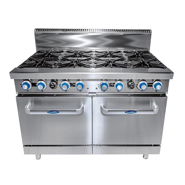 8 Burner Oven Range, Cookrite ATO-8B-F-LPG, LPG Gas, Static Oven, 1219mm Wide 