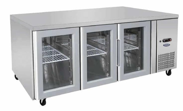 Atosa EPF3731GR | 3 Door Under Bench Fridge | 3 Glass Door Fridge | 1795mm Wide