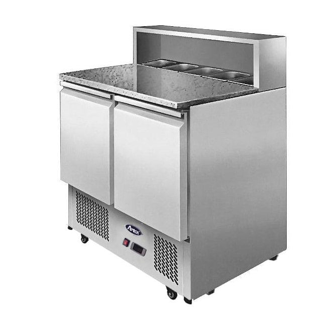 Atosa ESL3831GR | 2 Door Prep Fridge | Marble Top | Prep Fridge Commercial | 900mm Wide