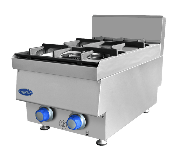 Cookrite AT65G2B-C-LPG | Countertop 2 Burner | Mini Gas Stove | LPG Gas | 400mm Wide