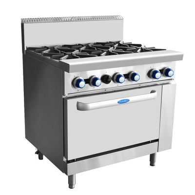 Cookrite AT80G6B-O-NG | 6 Burner Gas Oven | (900mm Wide) Oven Range