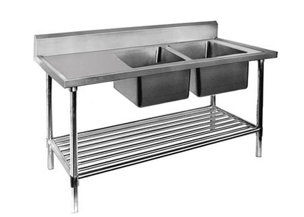 Modular Systems DSB7-2100R/A | Stainless Steel Double Sink Bench | Right Hand Sink I with Pot I Under shelf