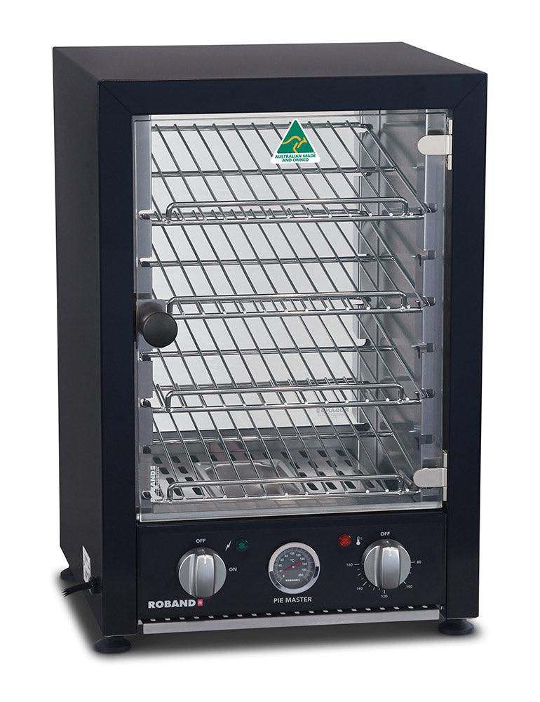 Roband PMB25L | Hinged Glass Door | Pie Master | Food Warmer | Pie Warmer | Black Finish (25pies)