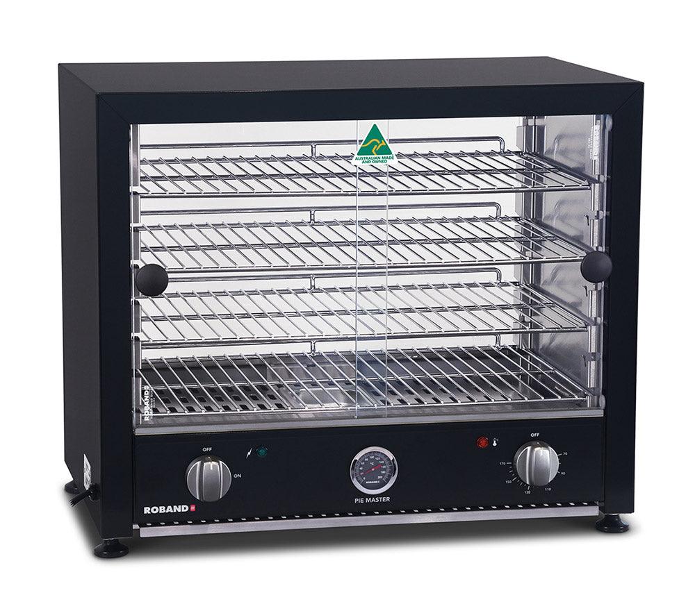 Roband PMB50L | Sliding Glass Door | Pie Master | Food Warmer |Pie Warmer  | Black Finish (50pies)
