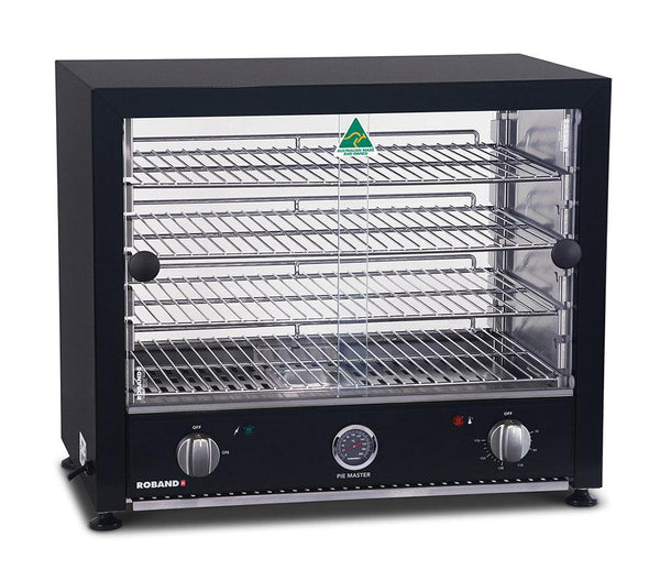 Roband PMB50L | Sliding Glass Door | Pie Master | Food Warmer |Pie Warmer  | Black Finish (50pies)
