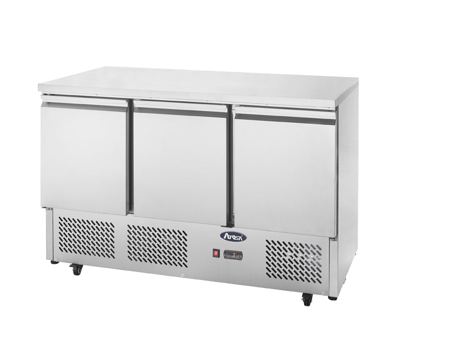 Food Prep Fridge., Atosa, ESL3851, 3 Door, Sliding Lid