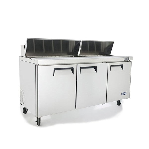 Sandwich Bar Refrigerator, Atosa, MSF8304, 3 Doors, Self-closing, Blown-over air wells