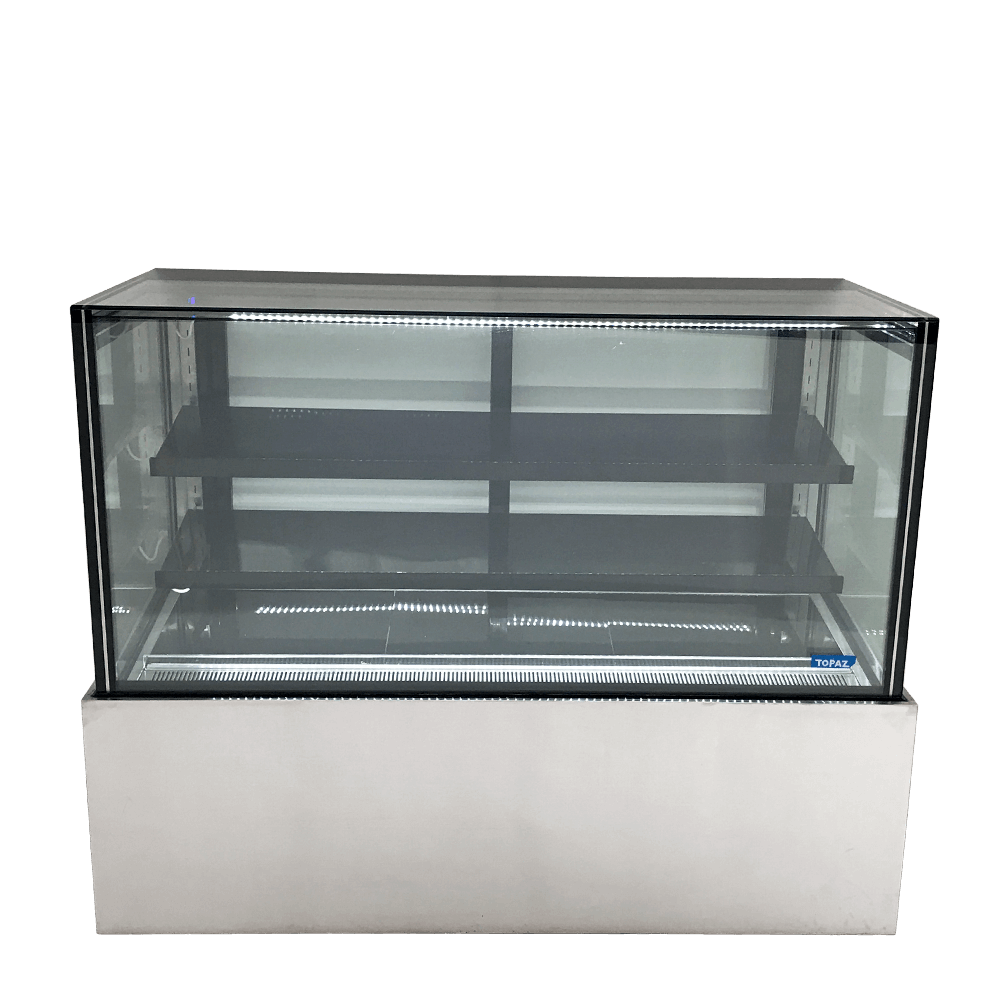  Williams HTCF15 Topaz 1200mm Two (Plus Base) Tier Free Standing Cake & Food Display with glass cabinet and stainless steel base 