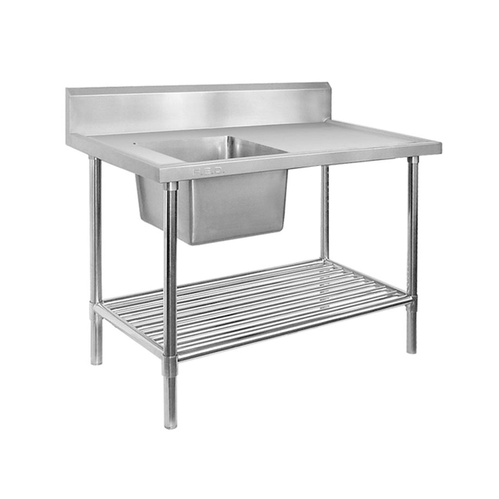 MODULAR SYSTEMS SSB6-1800L/A I Single Sink Bench I Left Hand Drainer Sink I with Pot I Under shelf