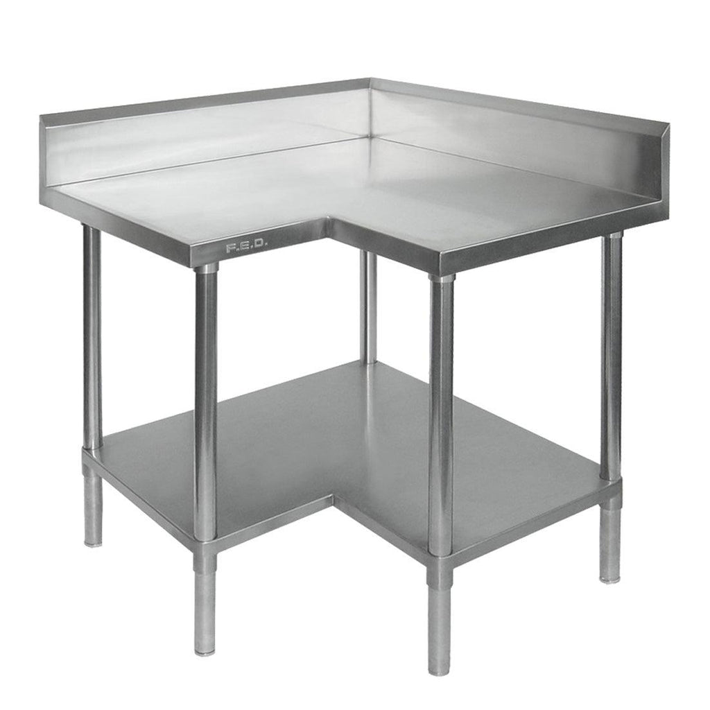MODULAR SYSTEMS WBCB7-0900/A I Corner Workbench I with Under Shelf Storage I Splashback